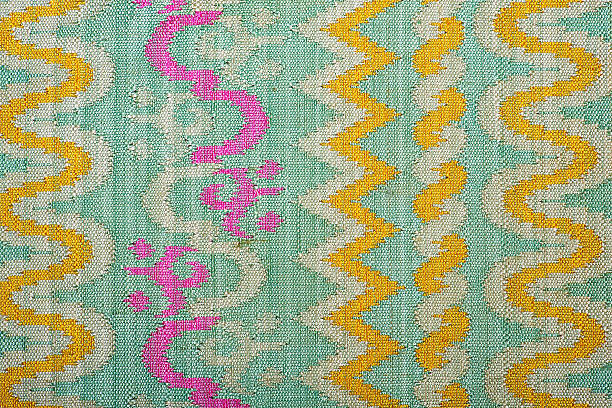 istock Colorful thai silk handcraft organic using natural dyes close up 486878224