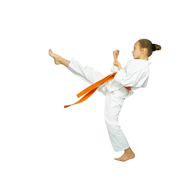 istock The blow mae-geri in perfoming athlete in karategi 486879862
