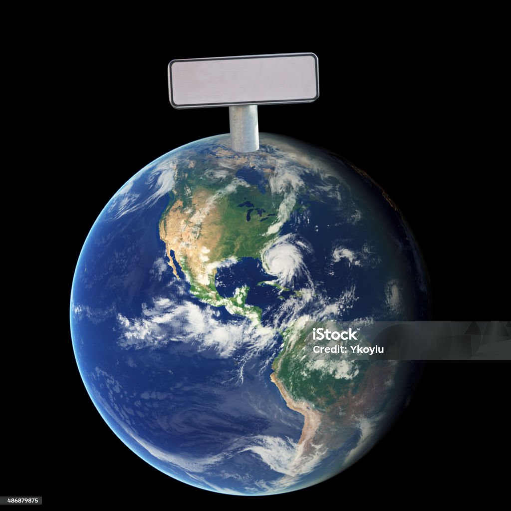 Earth and Blank Street Sign Earth with empty Street sign. Earth imagery by NASA Blank Stock Photo