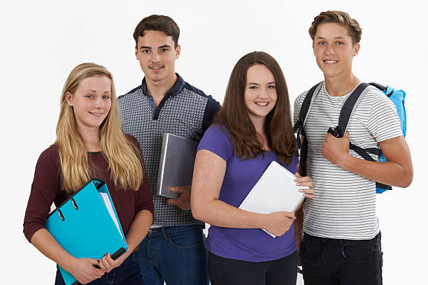 istock Studio Portrait Of Teenage Students 486880712
