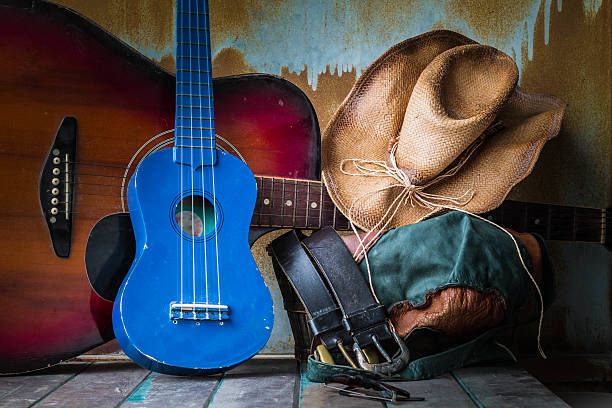 istock Guitars and equipment on wooden 486881104