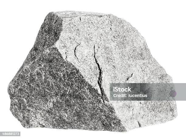 Rock Isolated On White Stock Photo - Download Image Now - Rock - Object, Cut Out, White Background