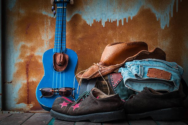 istock Shoes and accessories on wooden 486881364