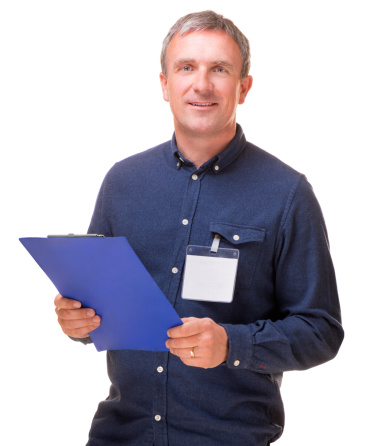 mature man with clipboard