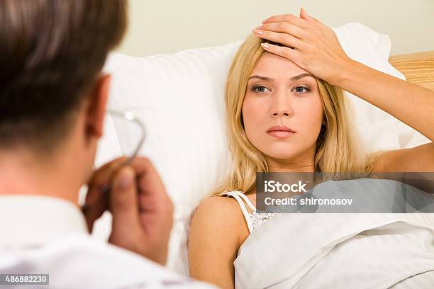Sick Woman Stock Photo - Download Image Now - 2015, Adult, Beautiful People