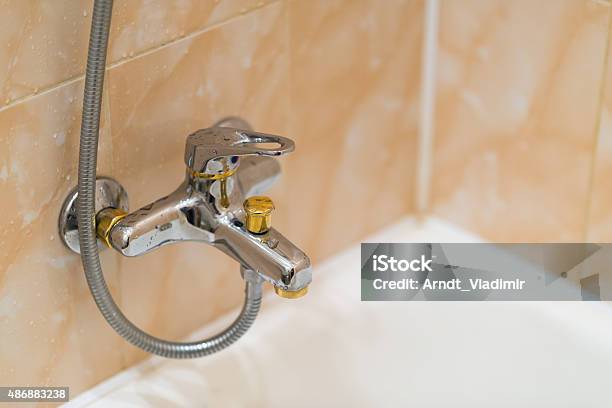 Closeup Of Faucet Stock Photo - Download Image Now - 2015, Appliance, Bathtub