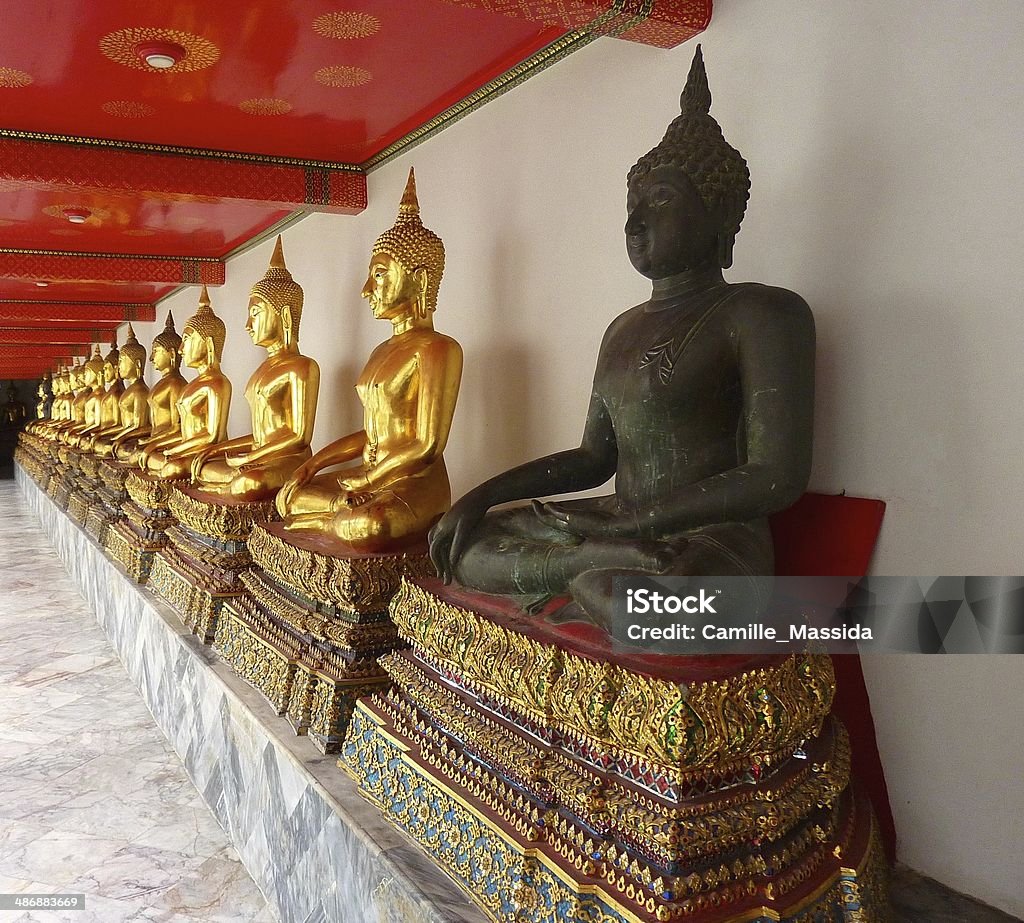 Wat Pho / Temple of the Reclining Buddha, Bangkok Wat Pho is a Buddhist temple in Phra Nakhon district, Bangkok, Thailand. It is located next to the Grand Palace. It is also known as the Temple of the Reclining Buddha. Bangkok Stock Photo