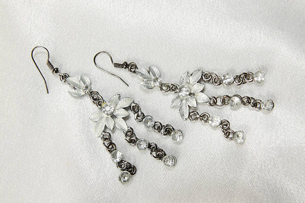 istock Vintage earrings with flower motif 486883757