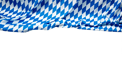 Beer Fest Backgroundâ€“ Blue Rhombus Pattern Fabrics Isolated On White With Clipping Path