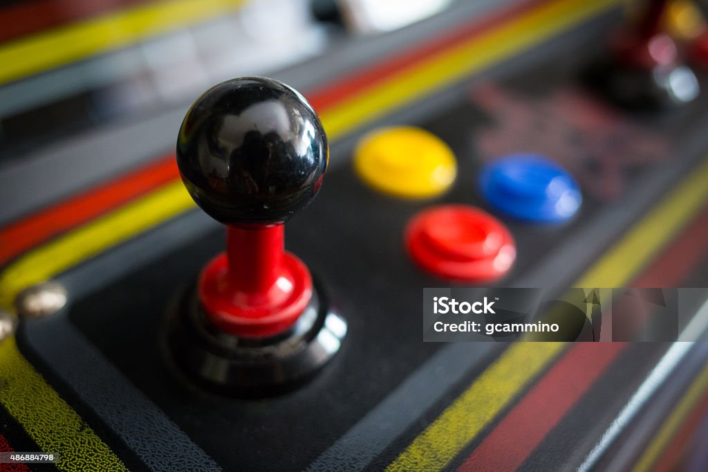 Joystick ein Videospiel-arcade-Münze-Op - Lizenzfrei Videospielhalle Stock-Foto