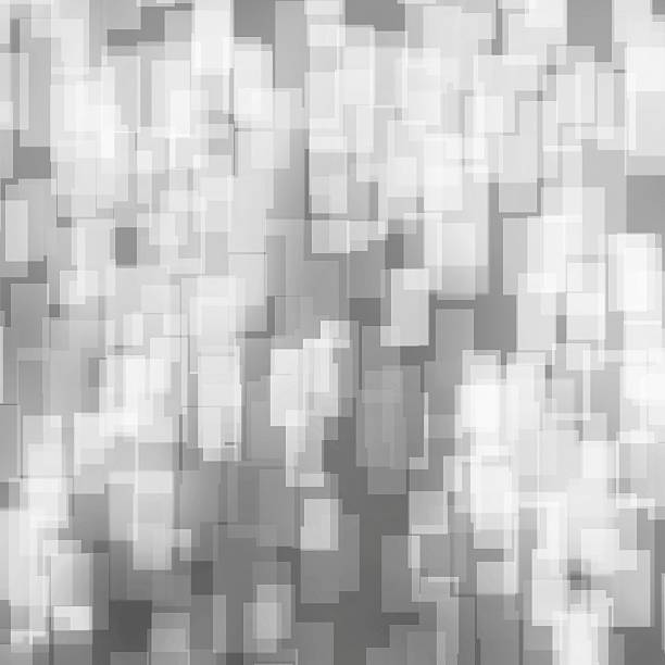 istock Monochrome white and gray bokeh winter holidays background with squares 486885924