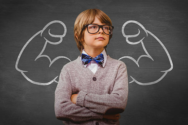 istock Composite image of cute pupil dressed up as teacher 486894570