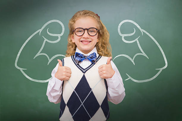 istock Composite image of cute pupil with thumbs up 486894752
