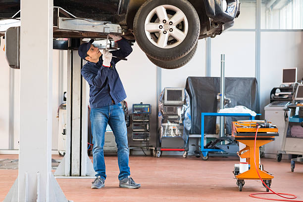 istock Mechanic repairing a car 486895432