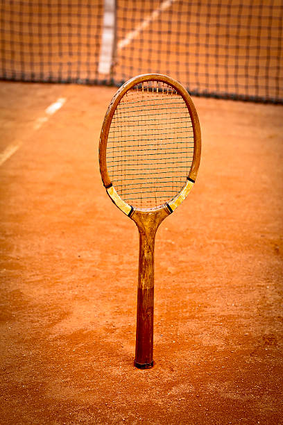 istock Old wooden tennis racket 486897141