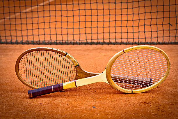 istock Old Wooden tennis rackets 486897167