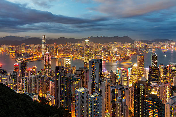 istock Hong Kong skyline at night. 486897706