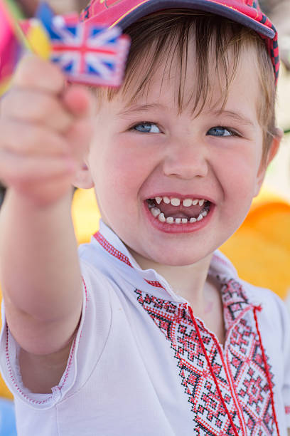 istock Little boy in a national Ukrainian suit 486897794