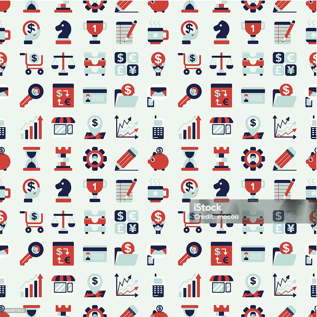 Business Pattern Graphic Seamless Retro Flat Business Pattern Background Stock Illustration ...