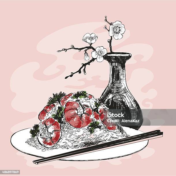 Nieruchome Życie Ręcznie Rysowane Ilustracja - Stockowe grafiki wektorowe i więcej obrazów Czerwony - Czerwony, Dieta, Gałąź - część rośliny
