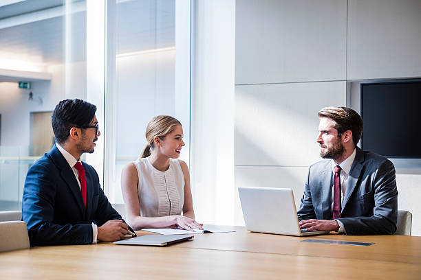 istock Businessman in meeting with colleagues 486898058