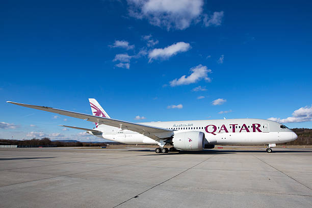 카타르 항공 보잉 787-8 dreamliner - qatar airways 뉴스 사진 이미지