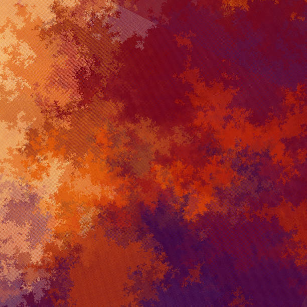 Surprising autumn coloured fractured fractal pattern stock photo