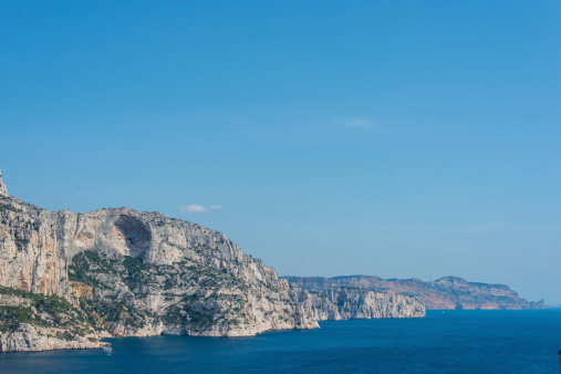 Calanques, the famous geological formation between Cassis and Marseille  mediterranean coast of France