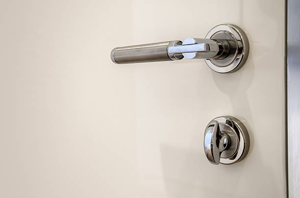 istock Modern style door and handle closeup closed 486903084