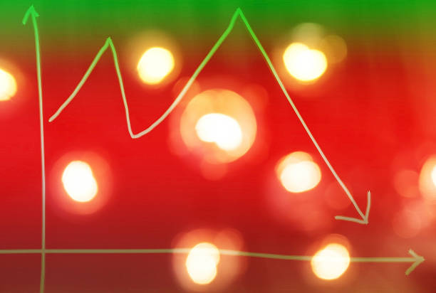 istock Graph showing business decline with De-focused urban abstract texture background 486905454