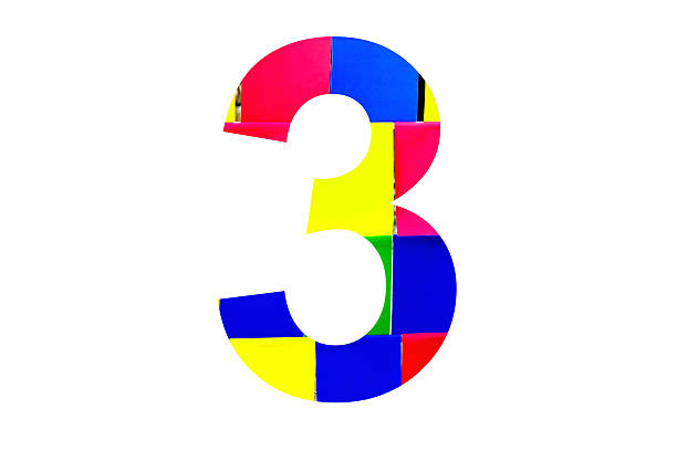 istock Symbol number double exposure with colour papers on white backgr 486905610