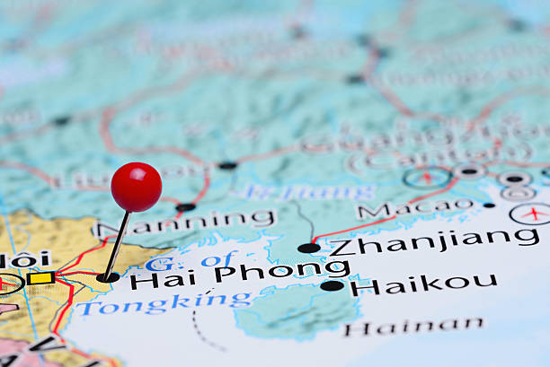 istock Hai Phong pinned on a map of Asia 486907200