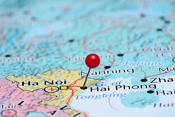 istock Hai Phong pinned on a map of Asia 486907236