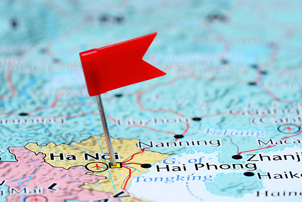 istock Hanoi pinned on a map of Asia 486907552