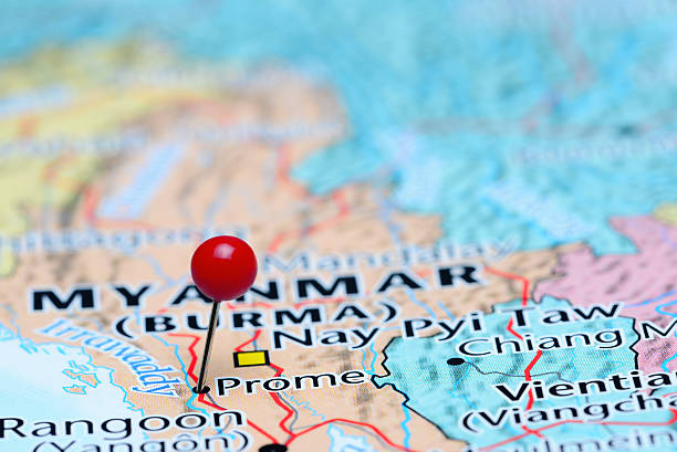 istock Prome pinned on a map of Asia 486908190