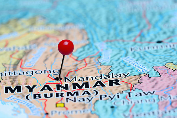 Mandalay pinned on a map of Asia