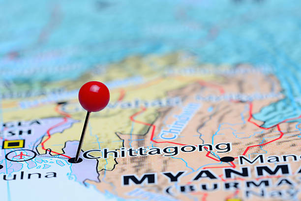 istock Chittagong pinned on a map of Asia 486908604