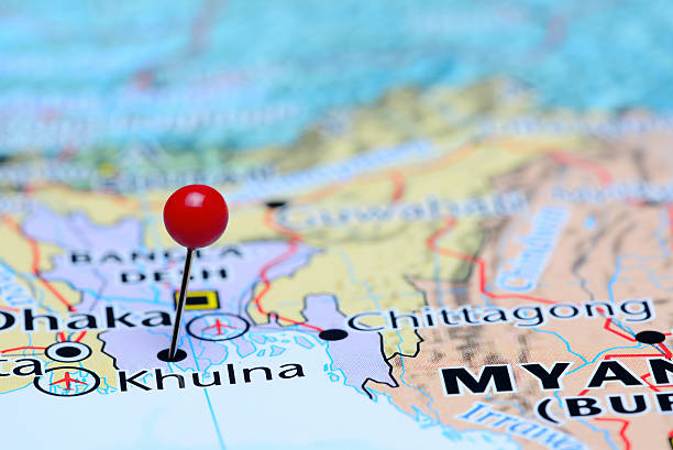 istock Khulna pinned on a map of Asia 486908660