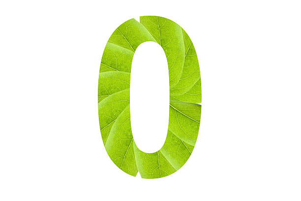 istock Symbol number double exposure with green leaf on white backgroun 486908824