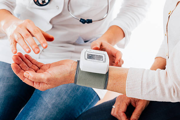 istock Doctor givind instructions about tensiometer 486909432