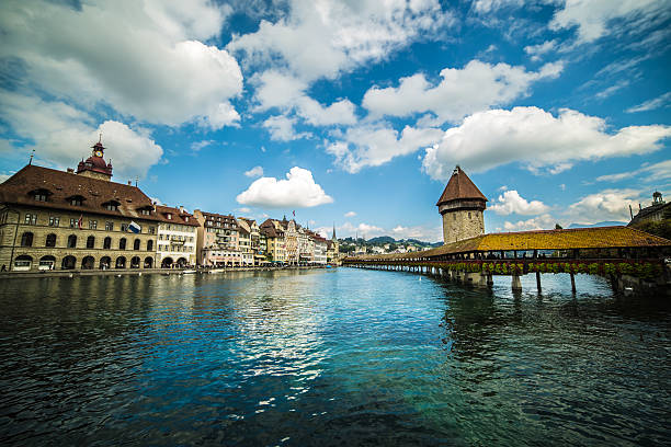 istock Chapel Bridge Over River Reuss, Lucerne-Switzerland 486909888