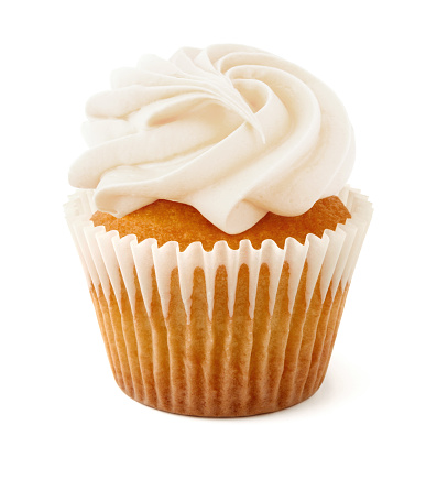 Vanilla Cupcake isolated on white