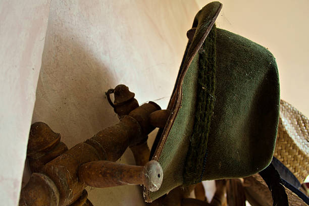 istock Old hunting hat now covered with dust and spider webs. 486914347
