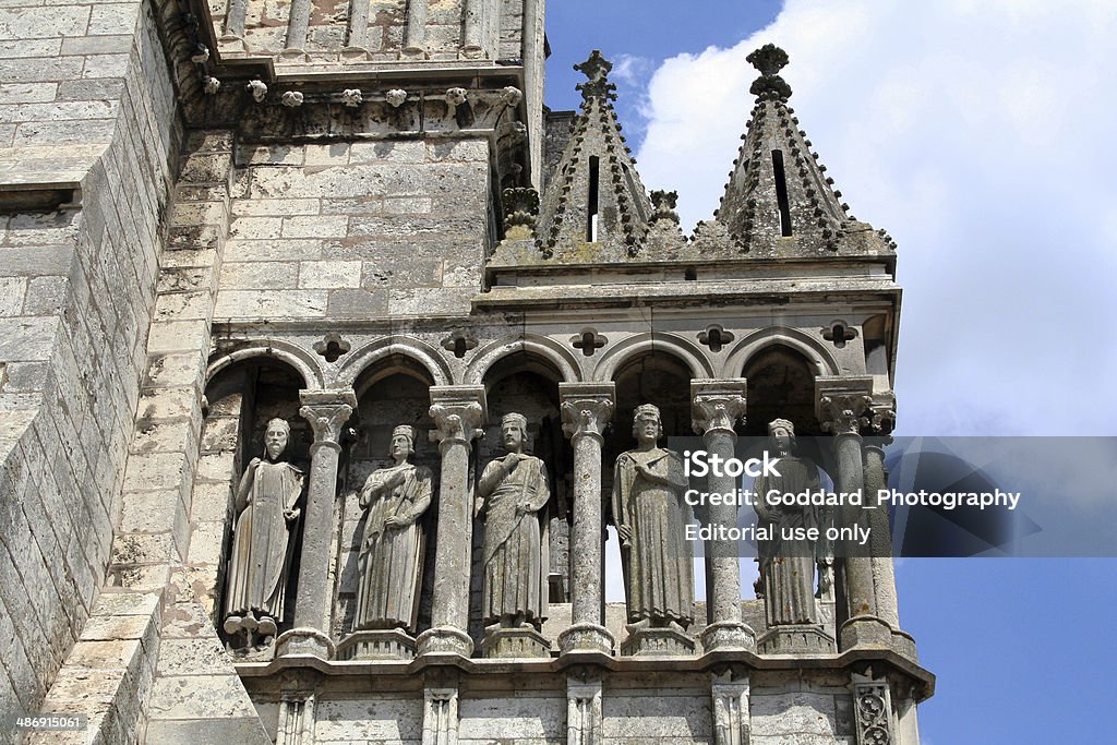 France: Chartres Cathedral Statues Chartres, France - July 29, 2006: Statues at the Chartres Cathedral that was constructed between 1194 and 1250, and is now a UNESCO World Heritage Site and one of France's biggest tourist attractions. It is noted for its spectacular stained glass windows. Cathedral Stock Photo