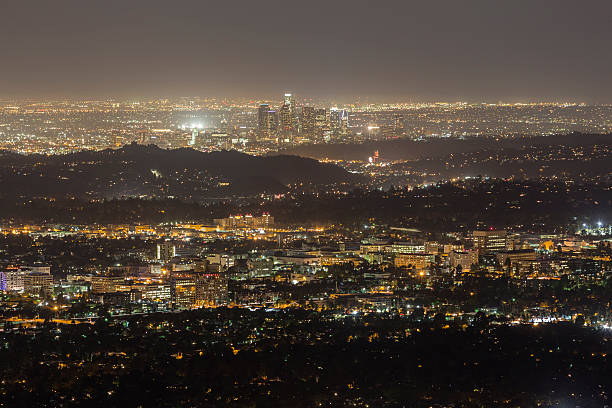 istock Pasadena and Downtown Los Angeles Night 486915245