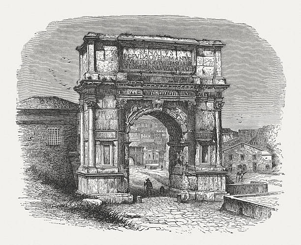 arch of titus, veröffentlichte 1878 zogen - washington square triumphal arch stock-grafiken, -clipart, -cartoons und -symbole