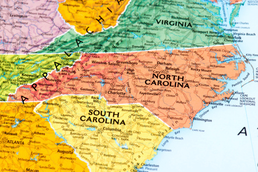 Map of North Carolina State. 