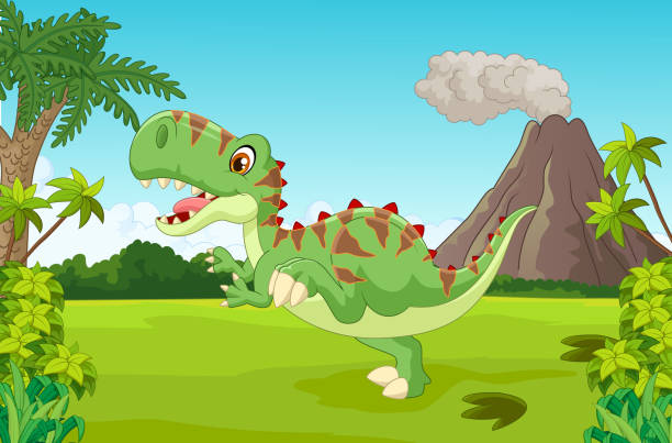 istock Cartoon Cute tyrannosaurus cartoon 486917176