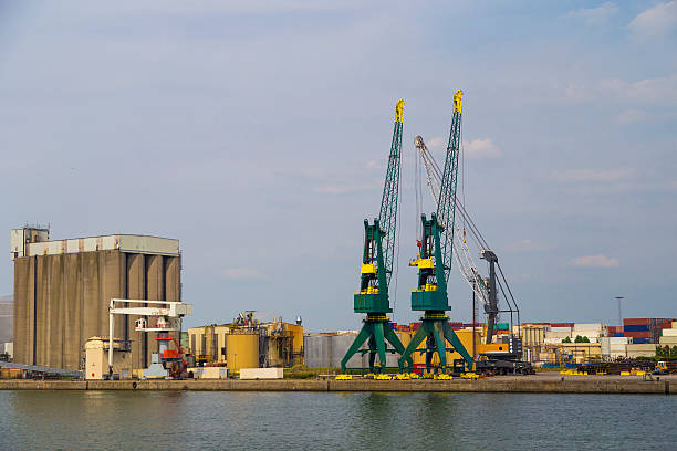 istock Large container cranes in Port of Antwerp 486918106
