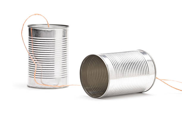 スタジオ撮影の糸電話 - tin can phone ストックフォトと画像